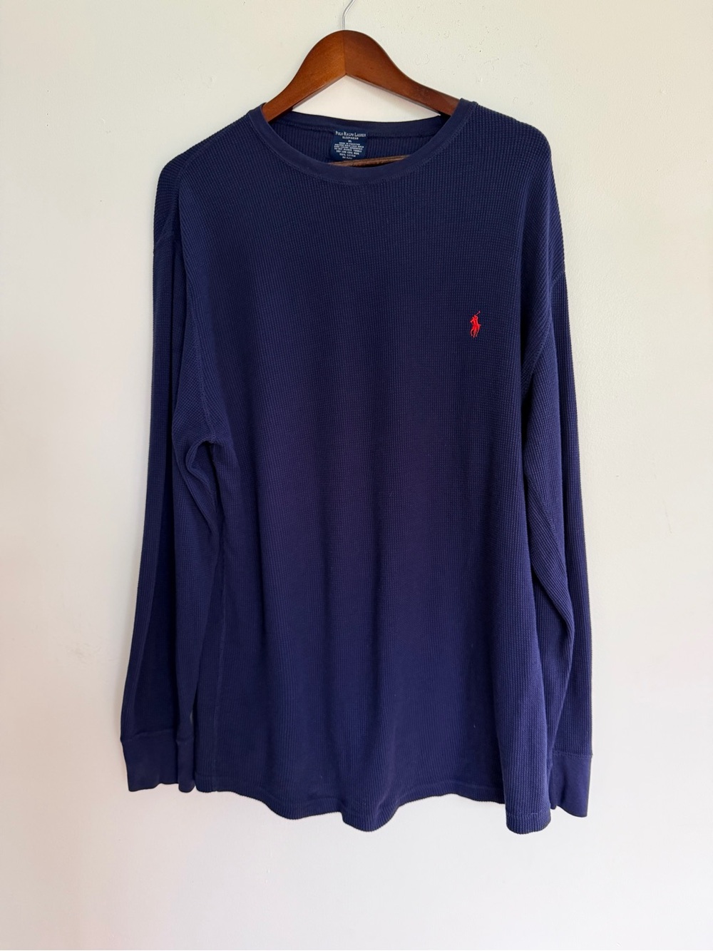 NWOT Polo by Ralph Lauren Navy Long-Sleeve Waffle Knit Shirt
